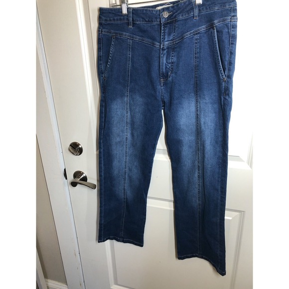 Sundance Jeans Womens 30 Blue Denim Wide Leg Stretch Comfort Casual - Picture 3 of 9